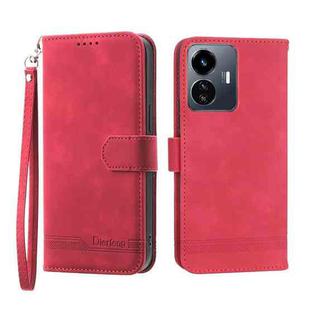 For vivo Y77 5G Dierfeng Dream Line TPU + PU Leather Phone Case(Red)