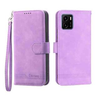 For vivo Y15s 2021 Dierfeng Dream Line TPU + PU Leather Phone Case(Purple)