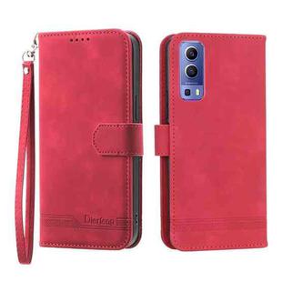 For vivo Y72 Dierfeng Dream Line TPU + PU Leather Phone Case(Red)