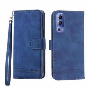 For vivo Y72 Dierfeng Dream Line TPU + PU Leather Phone Case(Blue)