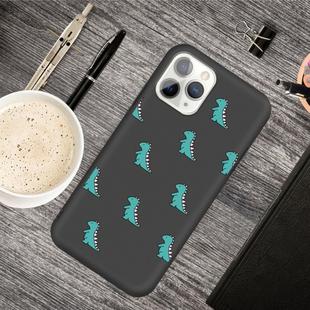 For iPhone 11 Pro Cartoon Animal Pattern Shockproof TPU Protective Case(Black Dinosaurs)