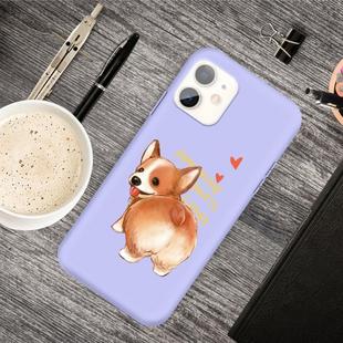 For iPhone 11 Cartoon Animal Pattern Shockproof TPU Protective Case(Purple Corgi)