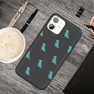 For iPhone 11 Cartoon Animal Pattern Shockproof TPU Protective Case(Black Dinosaurs)