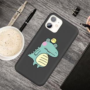 For iPhone 11 Cartoon Animal Pattern Shockproof TPU Protective Case(Black Crocodile Bird)