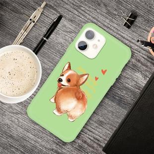 For iPhone 11 Cartoon Animal Pattern Shockproof TPU Protective Case(Green Corgi)