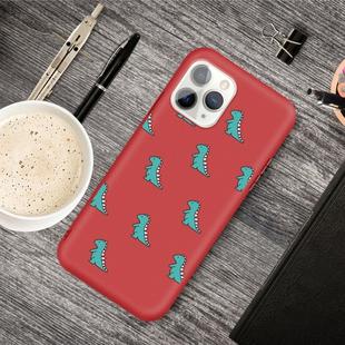 For iPhone 11 Pro Max Cartoon Animal Pattern Shockproof TPU Protective Case(Red Dinosaurs)