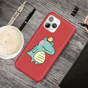 For iPhone 11 Pro Max Cartoon Animal Pattern Shockproof TPU Protective Case(Red Crocodile Bird)