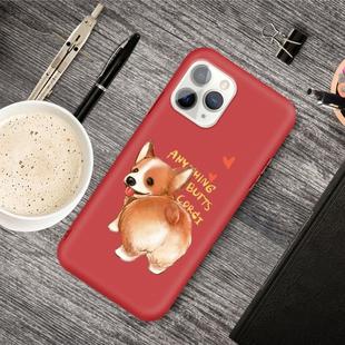 For iPhone 11 Pro Max Cartoon Animal Pattern Shockproof TPU Protective Case(Red Corgi)