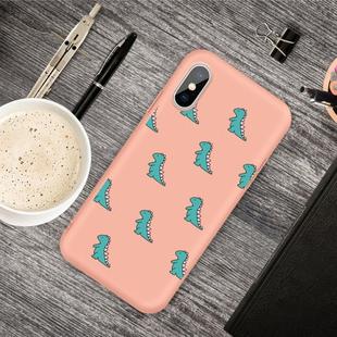 For iPhone XS / X Cartoon Animal Pattern Shockproof TPU Protective Case(Orange Dinosaurs)