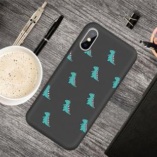 For iPhone XS / X Cartoon Animal Pattern Shockproof TPU Protective Case(Black Dinosaurs)