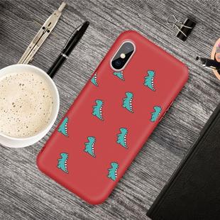For iPhone XS / X Cartoon Animal Pattern Shockproof TPU Protective Case(Red Dinosaurs)