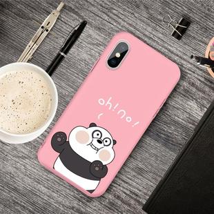 For iPhone XS Max Cartoon Animal Pattern Shockproof TPU Protective Case(Pink Panda)