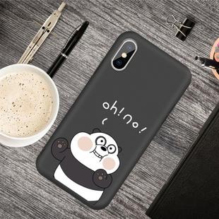 For iPhone XS Max Cartoon Animal Pattern Shockproof TPU Protective Case(Black Panda)