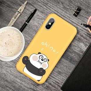 For iPhone XS Max Cartoon Animal Pattern Shockproof TPU Protective Case(Yellow Panda)