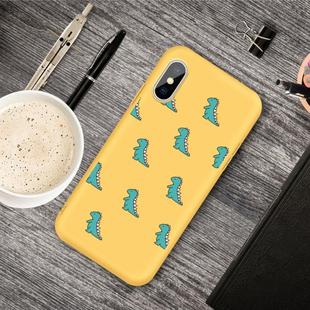 For iPhone XS Max Cartoon Animal Pattern Shockproof TPU Protective Case(Yellow Dinosaurs)