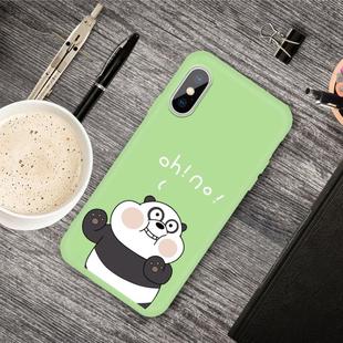 For iPhone XS Max Cartoon Animal Pattern Shockproof TPU Protective Case(Green Panda)