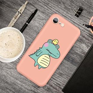 For iPhone SE 2022 / SE 2020 /  8 / 7 Cartoon Animal Pattern Shockproof TPU Protective Case(Orange Crocodile Bird)