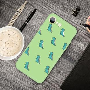 For iPhone SE 2022 / SE 2020 /  8 / 7 Cartoon Animal Pattern Shockproof TPU Protective Case(Green Dinosaurs)