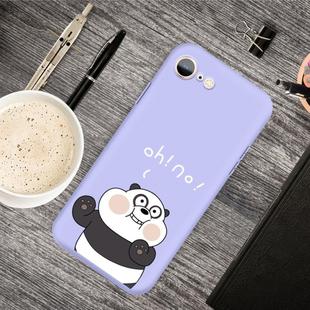 For iPhone SE 2022 / SE 2020 /  8 / 7 Cartoon Animal Pattern Shockproof TPU Protective Case(Purple Panda)