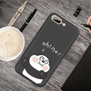 For iPhone 8 Plus & 7 Plus Cartoon Animal Pattern Shockproof TPU Protective Case(Black Panda)