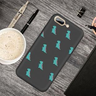 For iPhone 8 Plus & 7 Plus Cartoon Animal Pattern Shockproof TPU Protective Case(Black Dinosaurs)