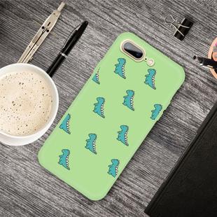 For iPhone 8 Plus & 7 Plus Cartoon Animal Pattern Shockproof TPU Protective Case(Green Dinosaurs)