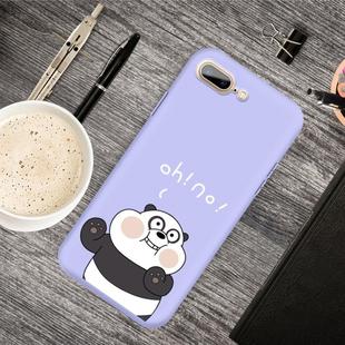 For iPhone 8 Plus & 7 Plus Cartoon Animal Pattern Shockproof TPU Protective Case(Purple Panda)