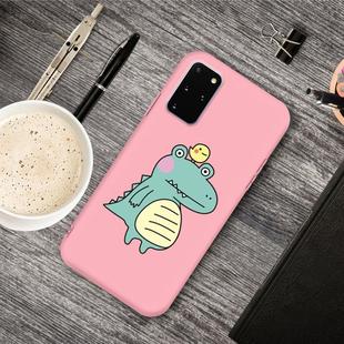 For Galaxy S20+ Cartoon Animal Pattern Shockproof TPU Protective Case(Pink Crocodile Bird)