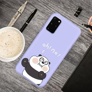 For Galaxy S20+ Cartoon Animal Pattern Shockproof TPU Protective Case(Purple Panda)