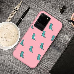 For Galaxy S20 Ultra Cartoon Animal Pattern Shockproof TPU Protective Case(Pink Dinosaurs)