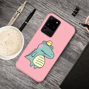 For Galaxy S20 Ultra Cartoon Animal Pattern Shockproof TPU Protective Case(Pink Crocodile Bird)