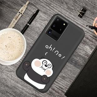 For Galaxy S20 Ultra Cartoon Animal Pattern Shockproof TPU Protective Case(Black Panda)