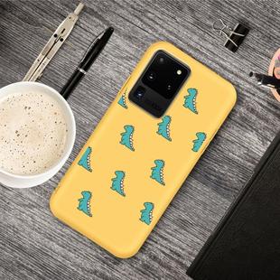For Galaxy S20 Ultra Cartoon Animal Pattern Shockproof TPU Protective Case(Yellow Dinosaurs)