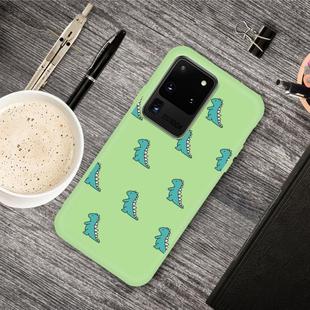 For Galaxy S20 Ultra Cartoon Animal Pattern Shockproof TPU Protective Case(Green Dinosaurs)
