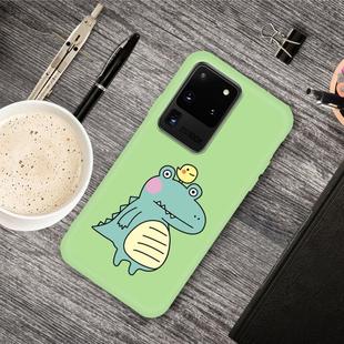 For Galaxy S20 Ultra Cartoon Animal Pattern Shockproof TPU Protective Case(Green Crocodile Bird)