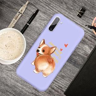 For Galaxy Note 10 Cartoon Animal Pattern Shockproof TPU Protective Case(Purple Corgi)