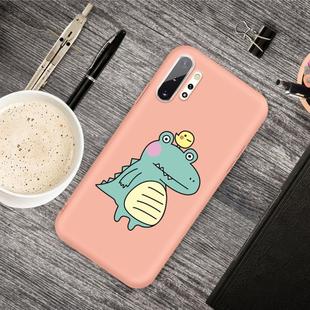 For Galaxy Note 10+ Cartoon Animal Pattern Shockproof TPU Protective Case(Orange Crocodile Bird)