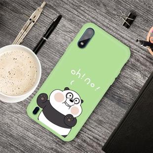 For Galaxy A01 Cartoon Animal Pattern Shockproof TPU Protective Case(Green Panda)