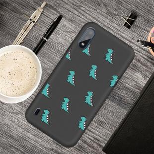 For Galaxy A10 Cartoon Animal Pattern Shockproof TPU Protective Case(Black Dinosaurs)
