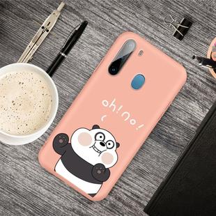 For Galaxy A11 Cartoon Animal Pattern Shockproof TPU Protective Case(Orange Panda)