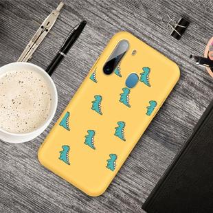 For Galaxy A21 Cartoon Animal Pattern Shockproof TPU Protective Case(Yellow Dinosaurs)