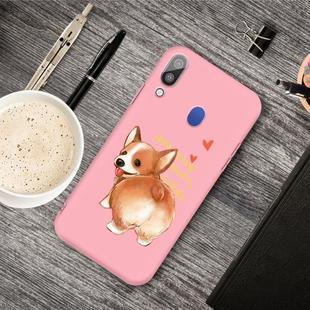 For Galaxy A30 Cartoon Animal Pattern Shockproof TPU Protective Case(Pink Corgi)