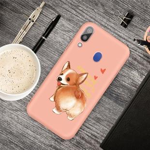 For Galaxy A40 Cartoon Animal Pattern Shockproof TPU Protective Case(Orange Corgi)