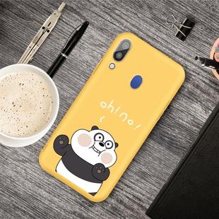 For Galaxy A40 Cartoon Animal Pattern Shockproof TPU Protective Case(Yellow Panda)