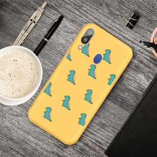 For Galaxy A40 Cartoon Animal Pattern Shockproof TPU Protective Case(Yellow Dinosaurs)