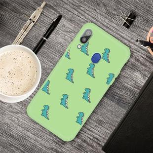 For Galaxy A40 Cartoon Animal Pattern Shockproof TPU Protective Case(Green Dinosaurs)