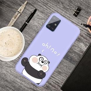 For Galaxy A51 Cartoon Animal Pattern Shockproof TPU Protective Case(Purple Panda)