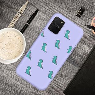 For Galaxy A91 & S10 Lite Cartoon Animal Pattern Shockproof TPU Protective Case(Purple Dinosaurs)