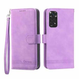 For Xiaomi Redmi Note 11 / Note 11S Dierfeng Dream Line TPU + PU Leather Phone Case(Purple)