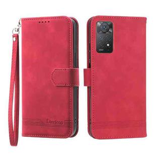 For Xiaomi Redmi Note 11 Pro Foreign Dierfeng Dream Line TPU + PU Leather Phone Case(Red)